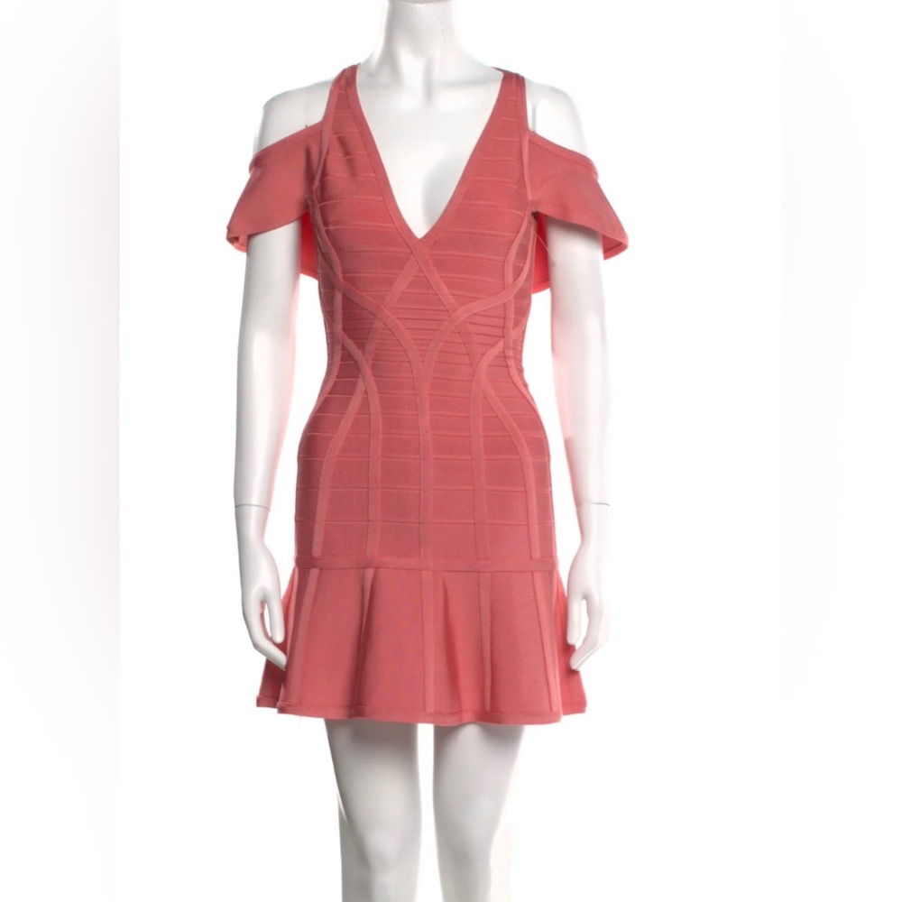 Herve Leger Coral Mini Dress